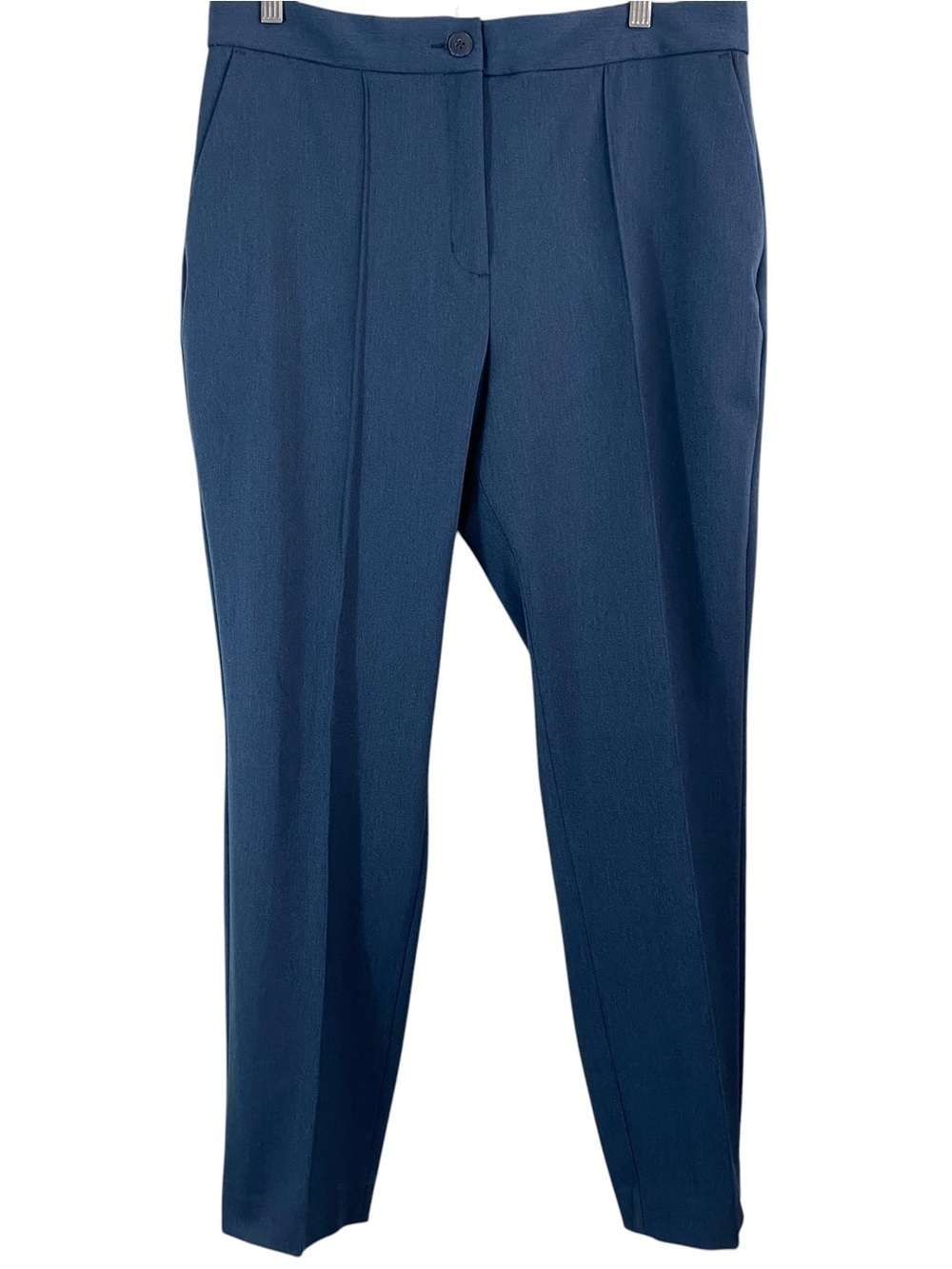 Express Womens High Rise Ankle Trousers Size 14L Dress Pants Stretch Career Blue